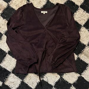 Brown Madewell velvet top
